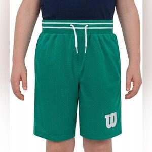 Wilson Boys' Open-Hole Mesh Shorts, Green, NWT